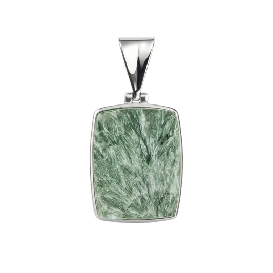 Zilveren Serafiniet ruw rechthoek groot kettinghanger