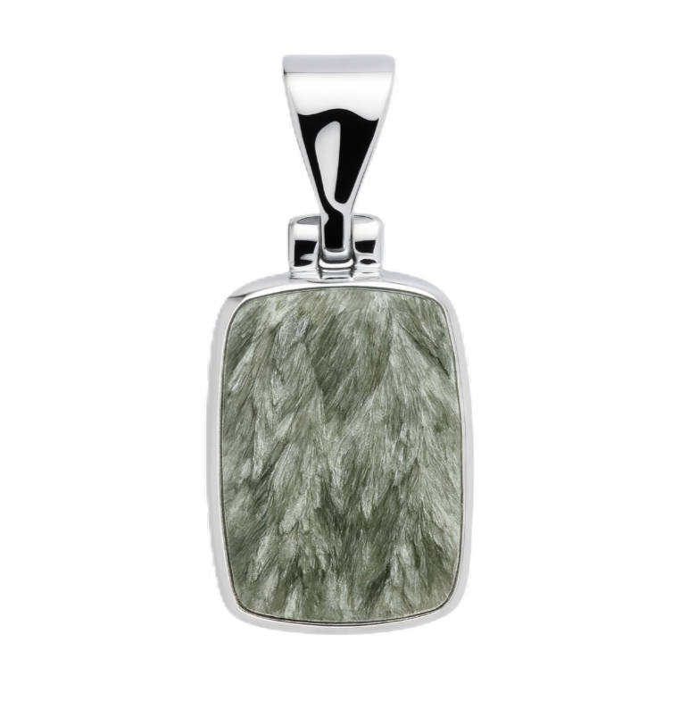 Zilveren Serafiniet ruw rechthoek kettinghanger KHZ-5705