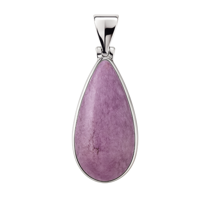 Zilveren Purpuriet druppel edelsteen kettinghanger KHZ-5710