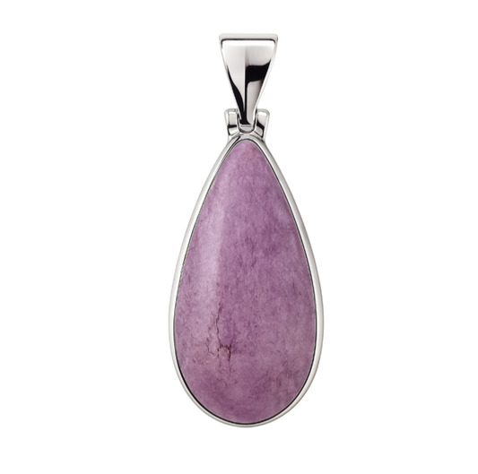 Zilveren Purpuriet druppel edelsteen kettinghanger