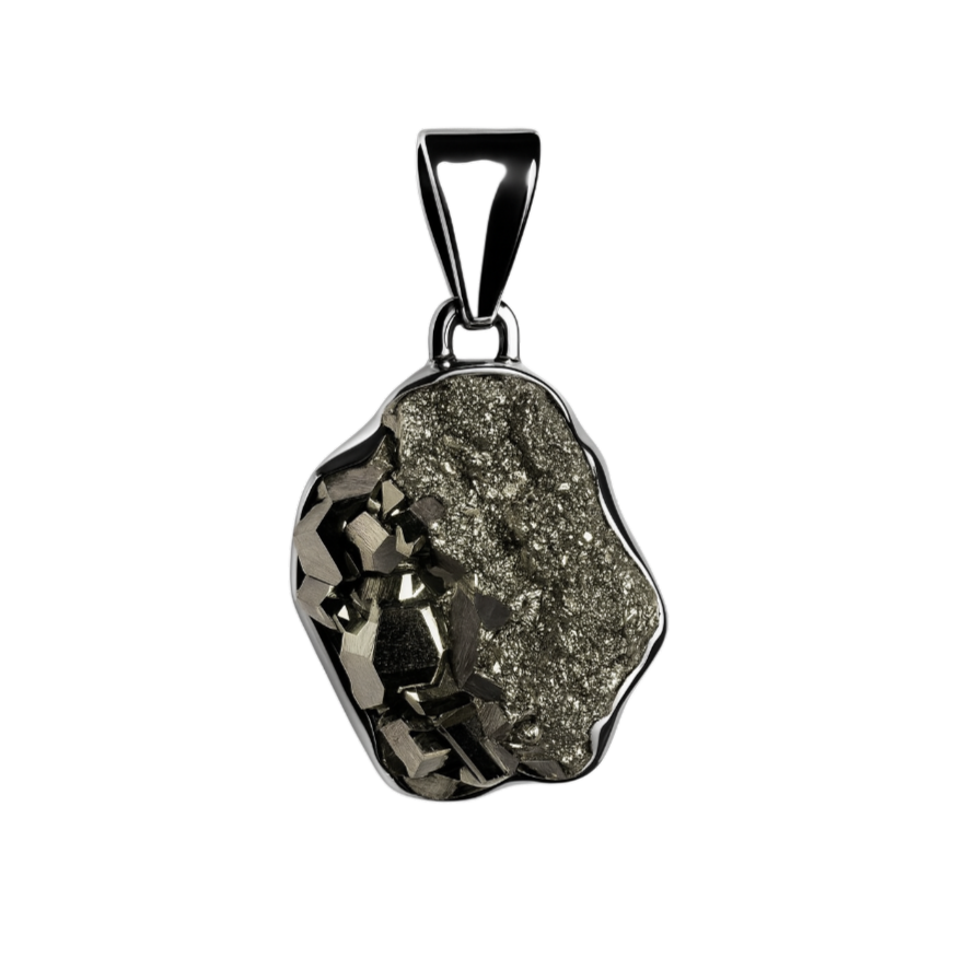 Zilveren Garnet ruw vrije vorm 1 edelsteen kettinghanger