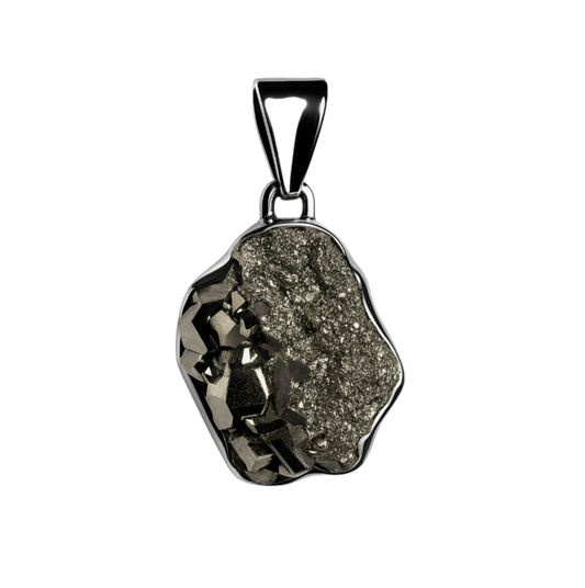 Zilveren Garnet ruw vrije vorm 1 edelsteen kettinghanger