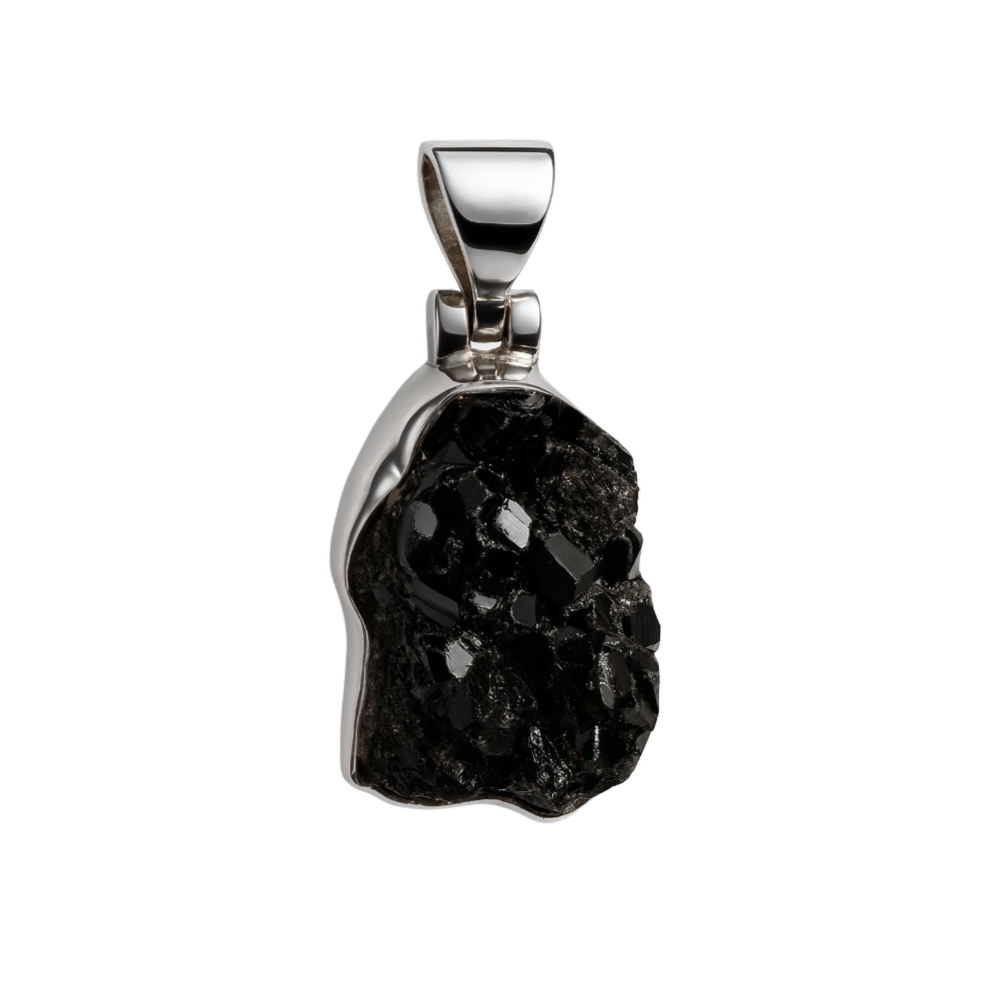 Zilveren Garnet ruw vrije vorm 2 edelsteen kettinghanger