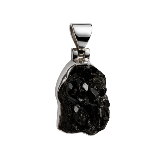 Zilveren Garnet ruw vrije vorm 2 edelsteen kettinghanger