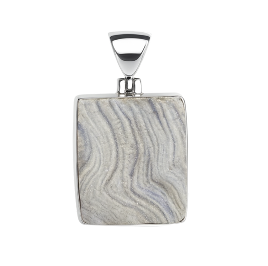 Zilveren Desert Druzy ruw vierkant edelsteen kettinghanger