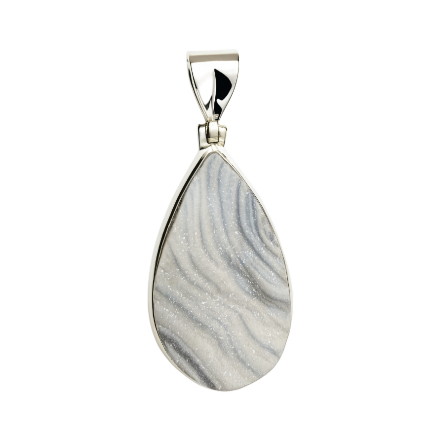 Zilveren Desert Druzy ruw druppel edelsteen kettinghanger