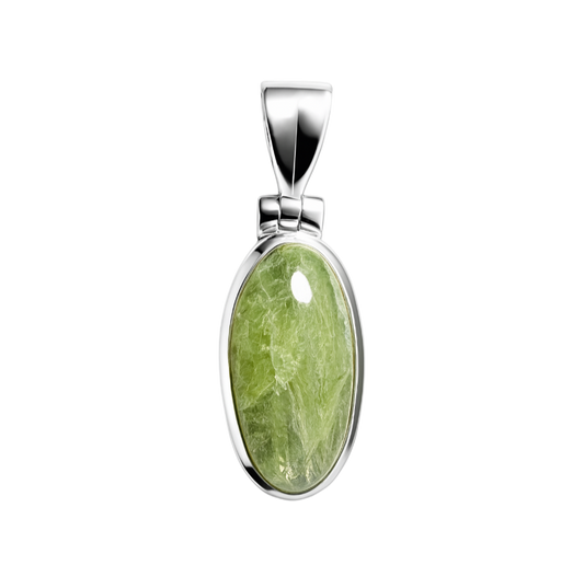 Zilveren Kyaniet ovaal 1 edelsteen kettinghanger