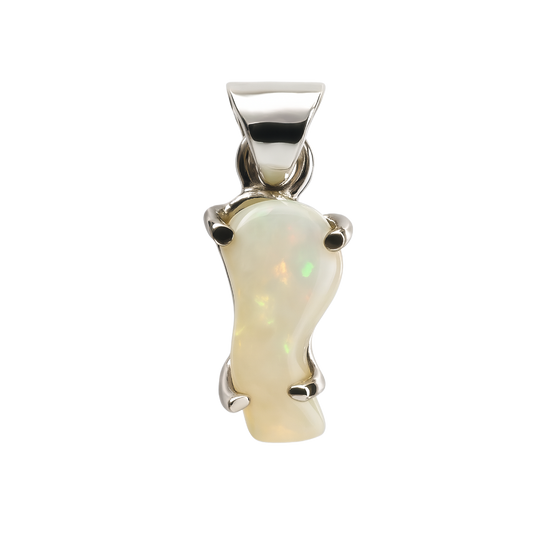 Zilveren Opaal ruw vrije vorm 2 edelsteen kettinghanger