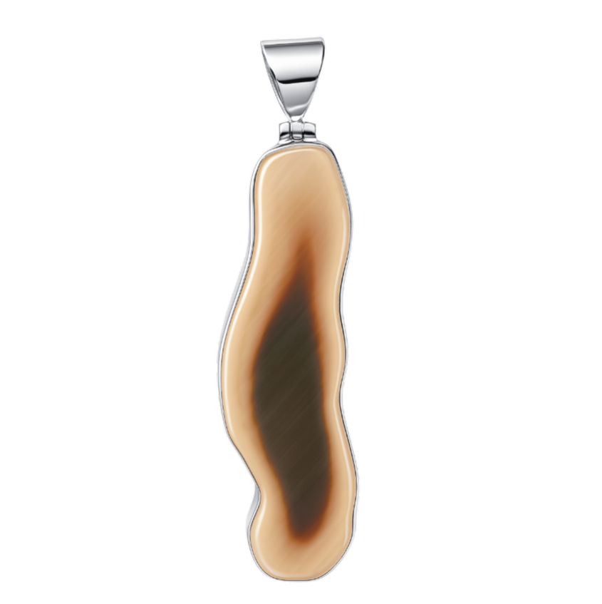 Zilveren Jasper Imperial vrije vorm XL edelsteen kettinghanger