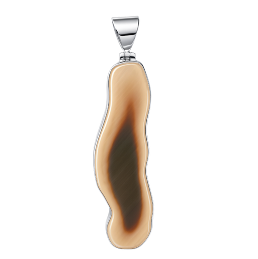 Zilveren Jasper Imperial vrije vorm XL edelsteen kettinghanger