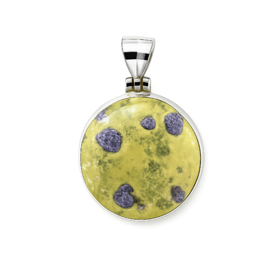 Zilveren Stichtiet rond edelsteen kettinghanger KHZ-5748