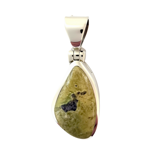 Zilveren Stichtiet vrije vorm edelsteen kettinghanger KHZ-5750