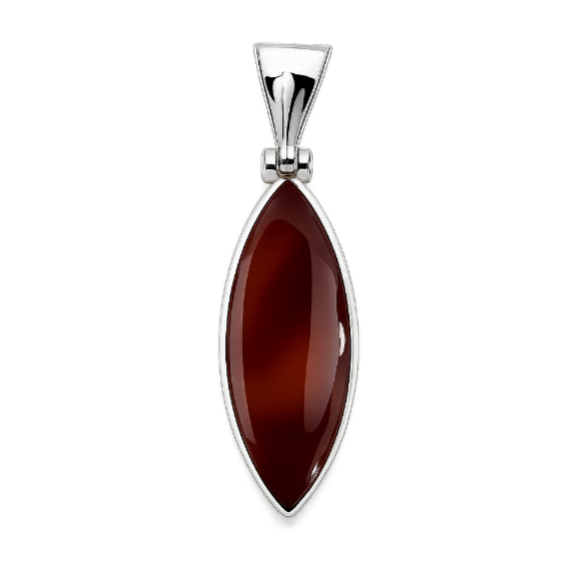 Zilveren Agaat Montana ovaal edelsteen kettinghanger KHZ-5753-2