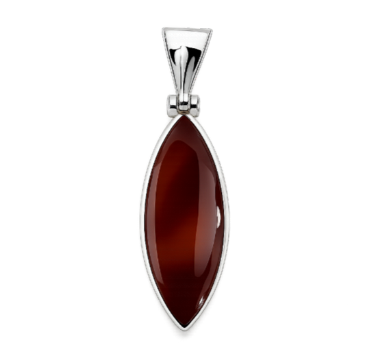 Zilveren Agaat Montana ovaal edelsteen kettinghanger KHZ-5753-2