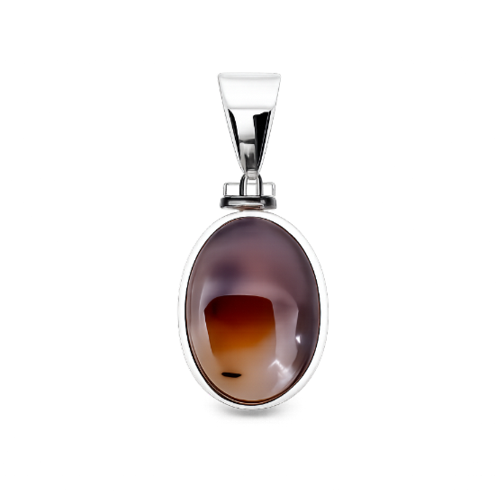 Zilveren Agaat Montana ovaal 2 edelsteen kettinghanger KHZ-5755-2