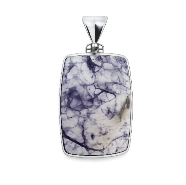 Zilveren Tiffany Bertrandiet rechthoek edelsteen kettinghanger KHZ-5756-2