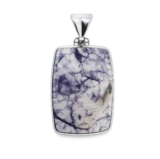 Zilveren Tiffany Bertrandiet rechthoek edelsteen kettinghanger KHZ-5756-2