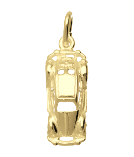 Zilveren Auto Kever ketting hanger 14 karaat goud verguld KHZV-0004
