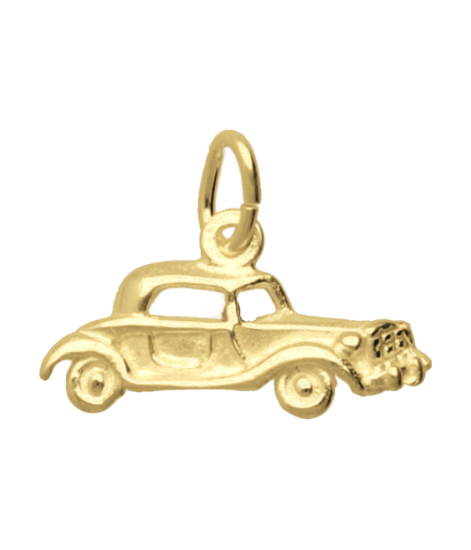Zilveren Oldtimer Auto ketting hanger - antiek 14 karaat goud verguld KHZV-0008