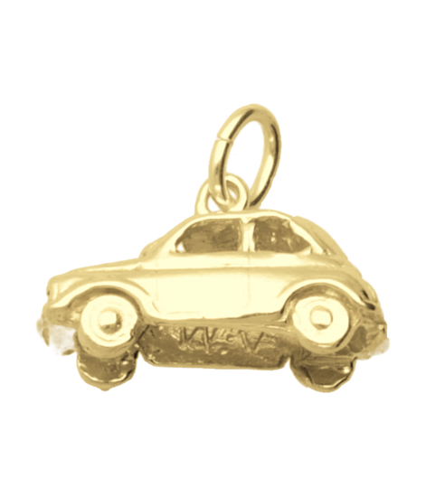 Zilveren Auto type 500 ketting hanger 14 karaat goud verguld