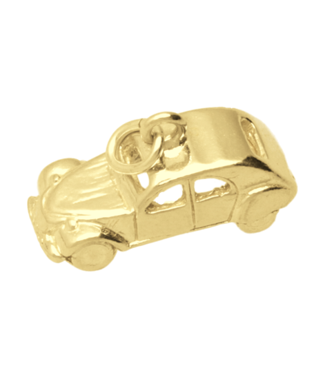 Zilveren Lelijke eend 3D ketting hanger 14 karaat goud verguld