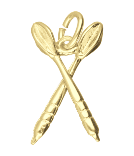 Zilveren Dartpijlen gekruist klein ketting hanger 14 karaat goud verguld KHZV-0261_42a509af-95cb-4a98-a9fc-7369b45d893b