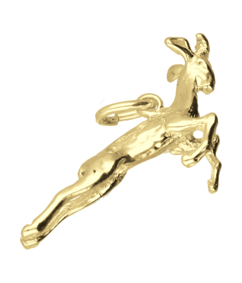 Zilveren Gazelle ketting hanger 14 karaat goud verguld KHZV-0466