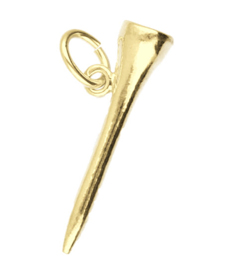 Zilveren Golf tee ketting hanger 14 karaat goud verguld KHZV-0585