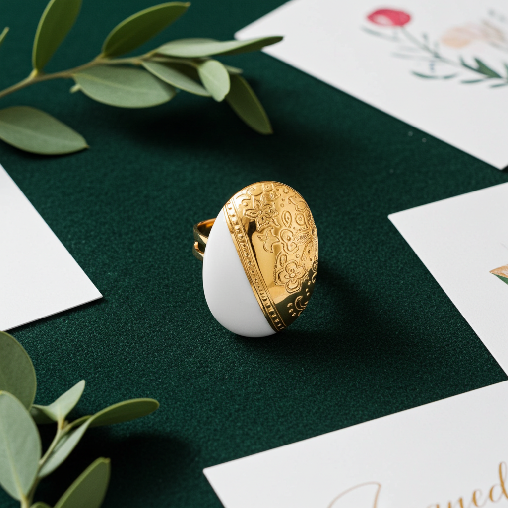Ilse Collectie goud ovaal porseleinen ring Ringen_kopen