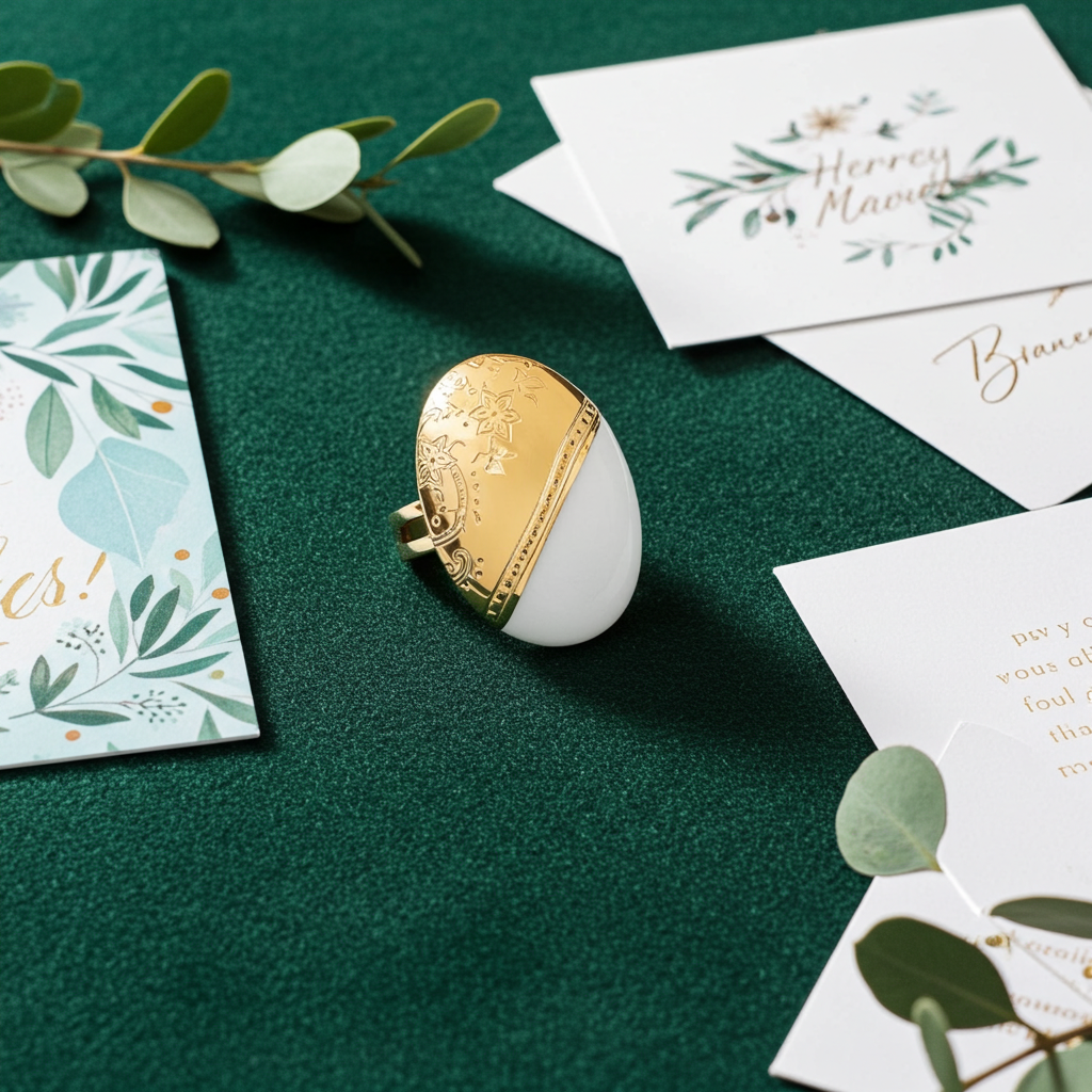 Ilse Collectie goud ovaal porseleinen ring