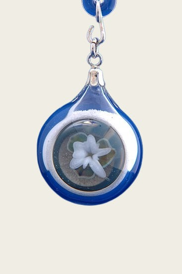 Ashes &amp; memorial pendant flower in glass hand blown